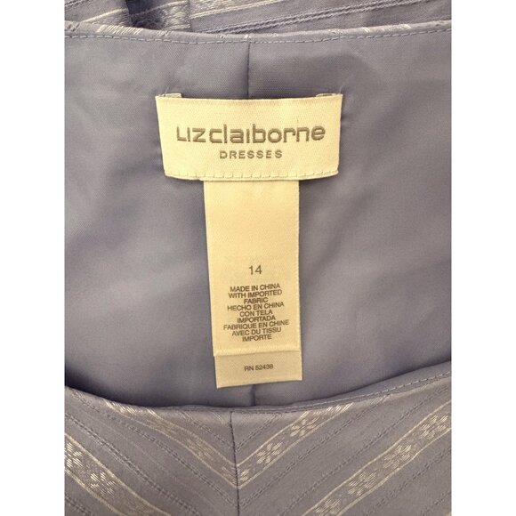 Liz Claiborne Sleeveless Pleated Dress w/Sheer Sash Size 14 Lavender Fit & Flare - Picture 4 of 6